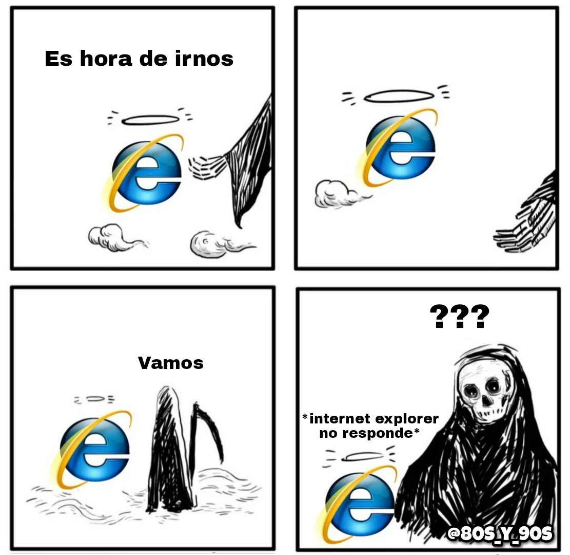 Después de 27 años, hoy nos deja Internet Explorer. Descansa en paz. 🙏