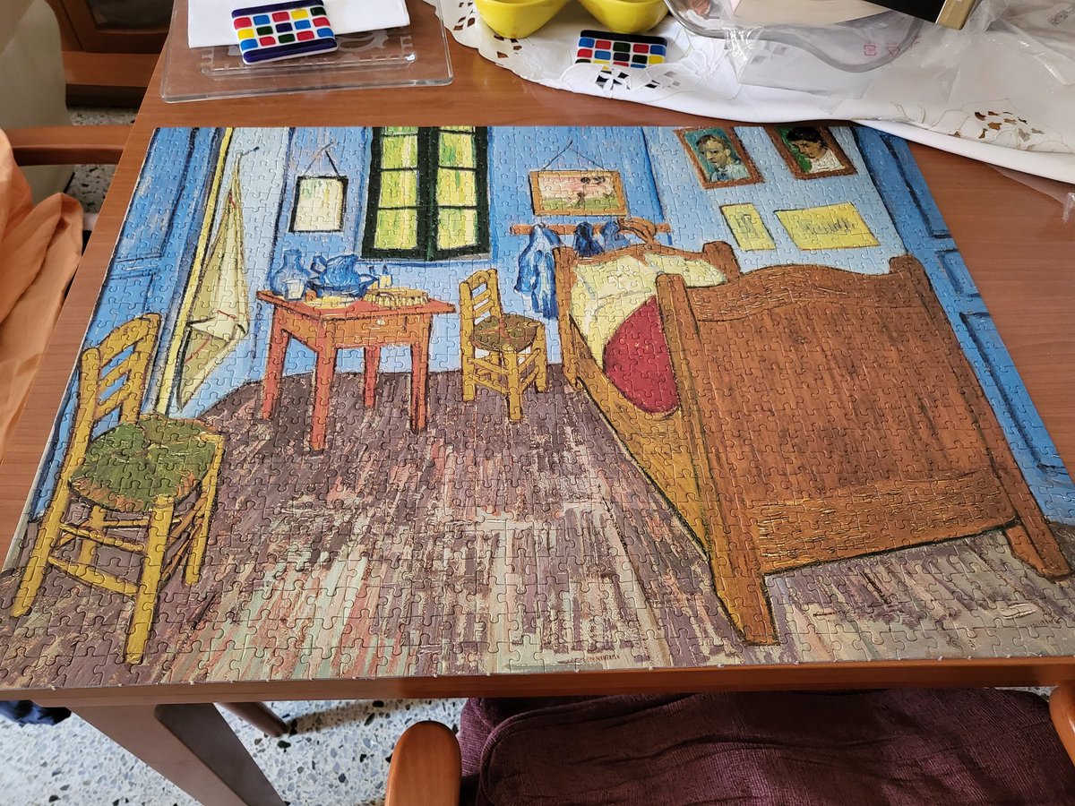 Onievas's tweet photo. Mi audiencia se merece saber que he terminado el #puzzlecovid de #Lahabitacion de @vangoghmuseum me ha salvado la cordura!! https://t.co/IbgU87MEVu