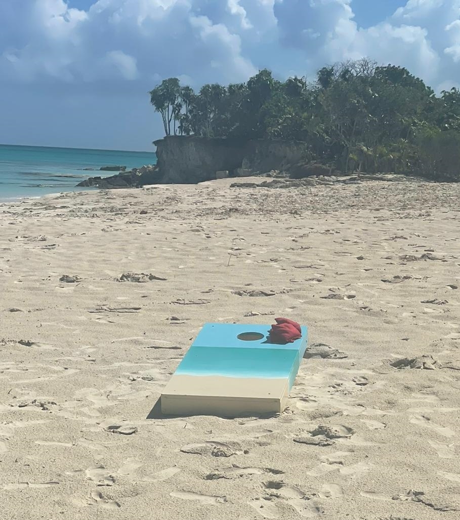 We love our newly painted beach scene cornhole boards! Thanks Driftwood Studio - excellent work as usual!