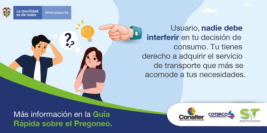 ANI_Colombia's tweet photo. #TranspórtateConLegalidad| Cuando adquiere un servicio de transporte legal, estas tomando vehículos que son aptos para el transporte de personas.  #EsConHechos que le cumplimos a los usuarios.

Consulta la Guía Rápida sobre el Pregoneo ⬇️
https://t.co/cv5ySU5tCk https://t.co/uG1LmFsKnc