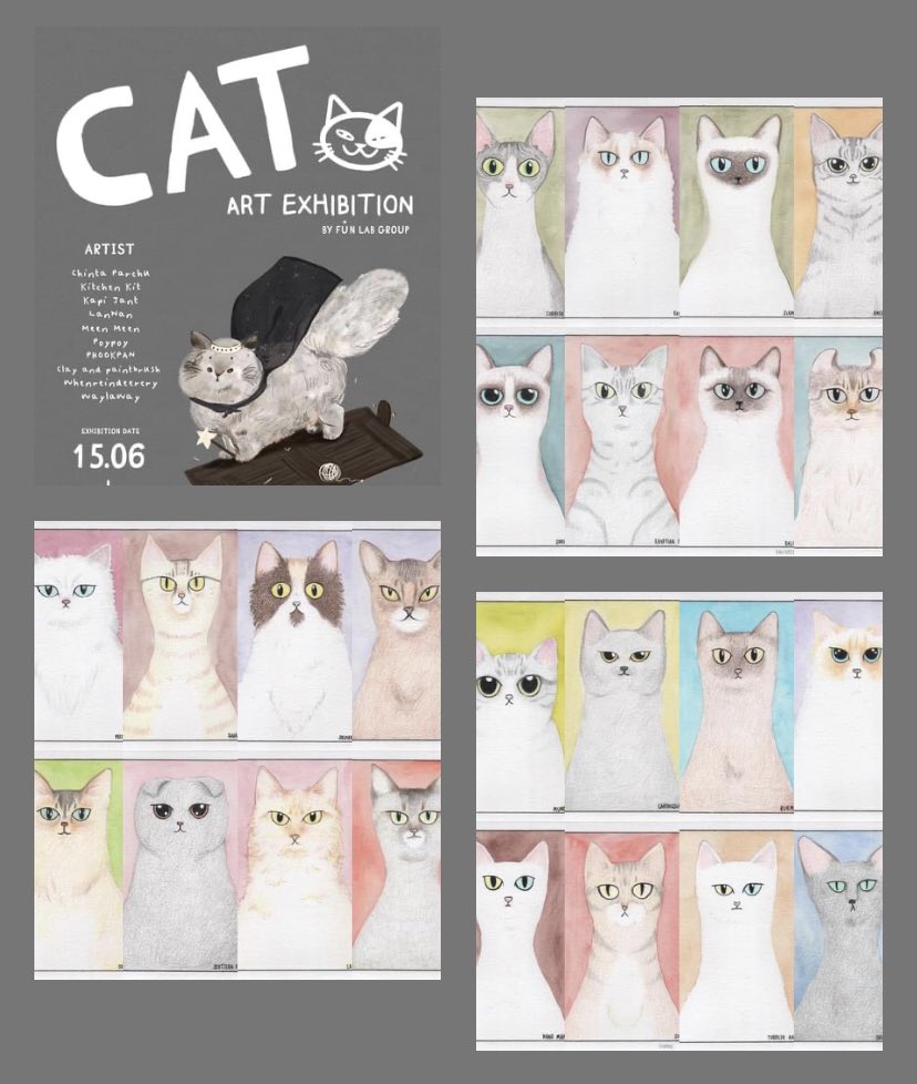 CAT ART EXHIBITION
By F๋UN LAB GROUP
AT CAT 'n' A CUP cat cafe
June 15th - July 15th, 2022
Open daily 11:30-20:00 น.
#catnacup #เหมียวอะคัพ #catlover #catcafechiangrai #cats #kitten #cutecat #chiangrai #chiangraithailand #cat #chiangrai #เชียงราย #kitchenkit