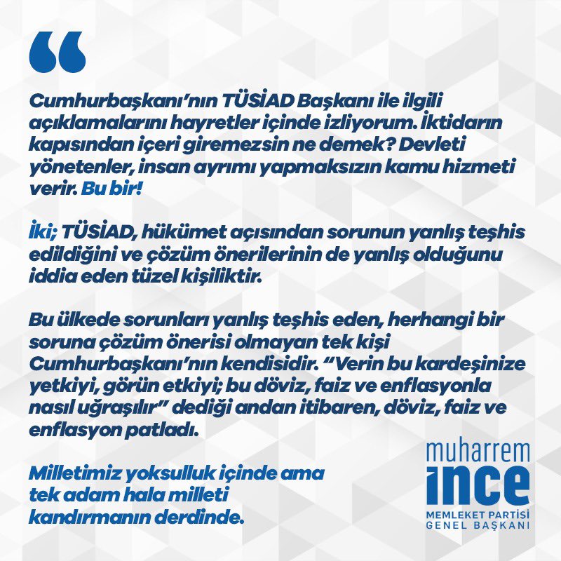 vekilince's tweet photo. Bu ülkede sorunları yanlış teşhis eden, herhangi bir soruna çözüm önerisi olmayan tek kişi Cumhurbaşkanı’nın kendisidir. 

“Verin bu kardeşinize yetkiyi, görün etkiyi; bu döviz, faiz ve enflasyonla nasıl uğraşılır” dediği andan itibaren, döviz, faizve enflasyon patladı. https://t.co/mSdOgUTaQa