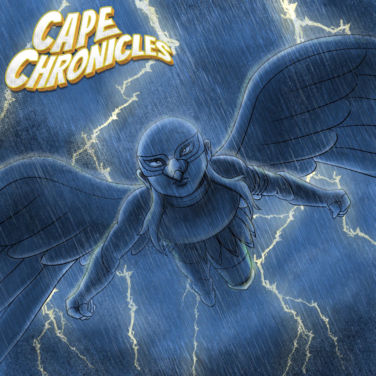 CapeChronicles's tweet photo. It's here! Issue 8 of Cape Chronicles, "Fractured, Part 1!" Falcon Girl has flown into the night alone with a storm rolling in! Will the storm ground Falcon Girl? Find out on your favorite podcatcher or here: https://t.co/fmFaefXhJm
#MasksRPG #ActualPlay #Podcast art by @CLRex4 https://t.co/J2iVkG9poO