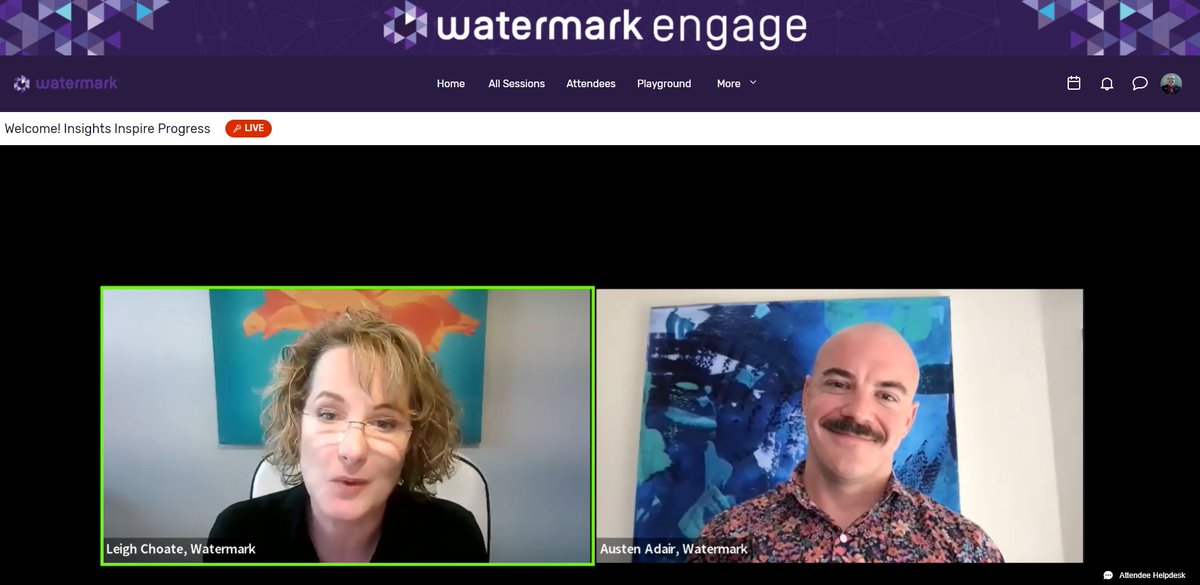 Attending #WatermarkEngage virtual conference this year. They mentioned it would be in person next year, probably too early to ask but <a href="/watermark_ed/">Watermark</a> will there be a virtual option as well (I ask knowing how difficult hybrid events are to do)