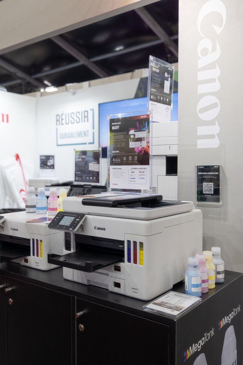 CanonBusinessFR's tweet photo. En direct du salon @itpartners sur le stand J19, où #Canon dévoile ses derniers produits en matière d'#impression et de #numérisation : découvrez l’#imagePROGRAF GP300, les imprimantes #MegaTank Maxify GX5050 et GX7050 ainsi que la nouvelle #imageFORMULA RS40 💥
#ITPartners #IT https://t.co/wLO2WJiEhX