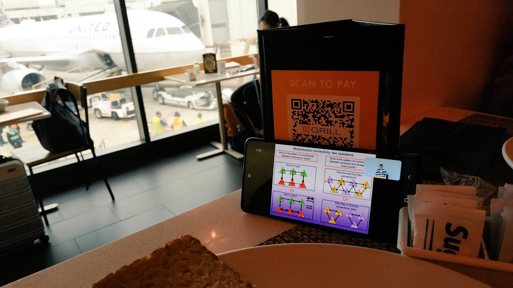 ricardoNOmesqui's tweet photo. Having breakfast at Los Angeles airport and virtually attending #IMNS2022 @MotoNeuronSoc. Thank you for making it hybrid, for those of us who could not visit beautiful Banff!
#ScienceOnTheGo @BeatoLab https://t.co/jE20xoQPvH