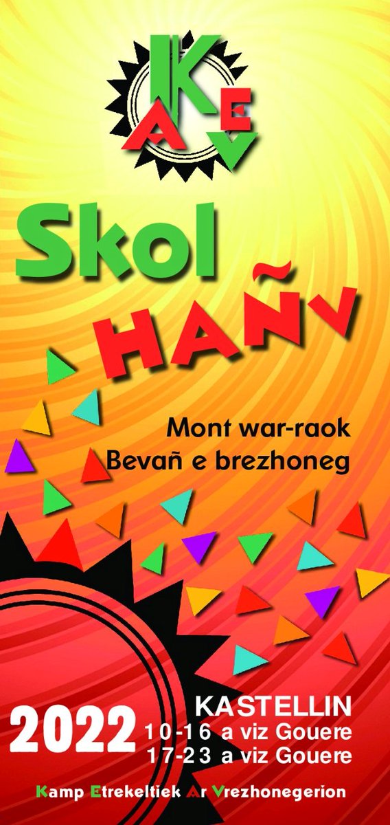 KarimLaanaya's tweet photo. Pell zo n'on ket bet e #Kastellin...
E 2020 e voe nullet ar staj aozet gant #KEAV abalamour d'ar c'hleñved-red milliget, ha warlene e oa diasur ar jeu c'hoazh.
Neuze ez in di er bloaz-mañ gant ur blijadur daougementet, koulz lavarout !
#KEAV2022 #StajoùHañv #Brezhoneg https://t.co/lRnsF32xBe