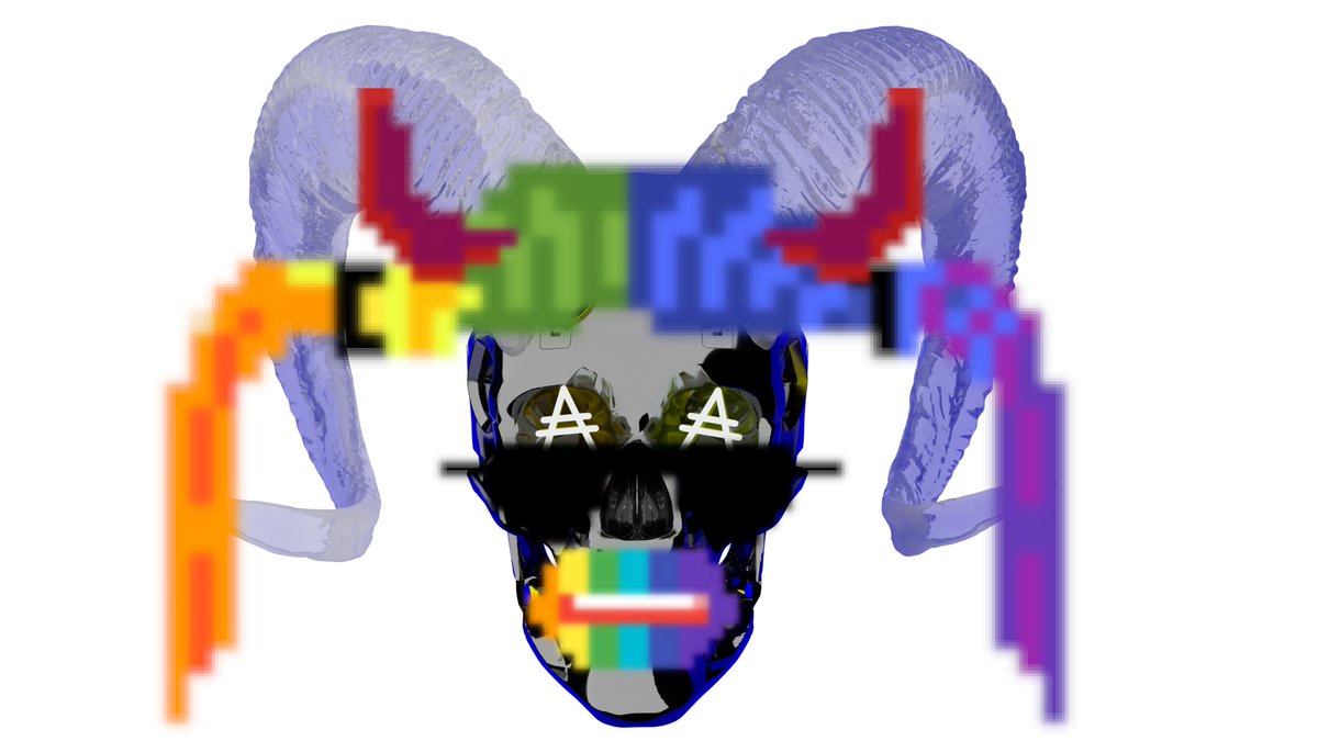 Justbender's tweet photo. Going for the ugliest layered image today #cardano #cardanogoat #adaskull #rainbow #ugly https://t.co/nZIqU8fKfY