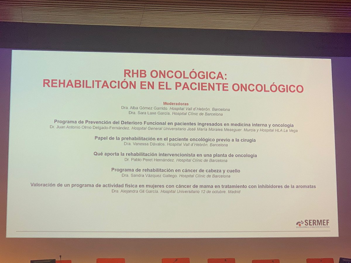 SERMEF_es's tweet photo. ☝️La ‘prehabilitación’ en pacientes con cáncer reduce las complicaciones postquirúrgicas 
Por ello l@s médicos rehabilitadores solicitamos una mayor integración en los procesos oncológicos para mejorar la recuperación de l@s pacientes

#SERMEF22 #MedicinaFisicaYRehabilitacion https://t.co/c13YpFTtNe