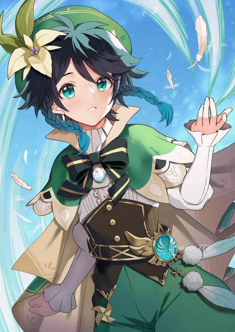 再掲ですがウェンティお誕生日おめでとう🍃✨
#GenshinImapct #Venti #ウェンティ生誕祭2022 