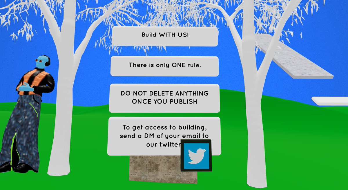 muse_place's tweet photo. We just launched real time collaborative editing. Now, we are launching another experiment.

A world where anyone can build with us. The only rule, do not delete anything once you publish.

To participate in the build, DM your email to our twitter. 
https://t.co/06YiS2Wq7l https://t.co/tObIc9zivA