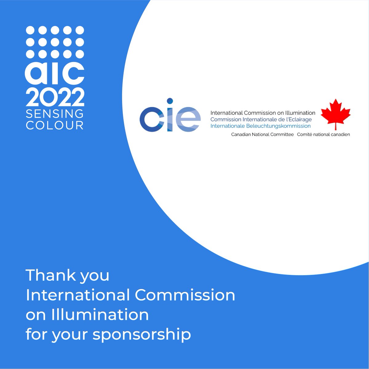 Thank you to the AIC2022 Sponsors. 

We appreciate your support!

#AIC2022 #colour #color #cancoloursociety #colourevents #CRSCmembership #colourresearch #colourknowledge