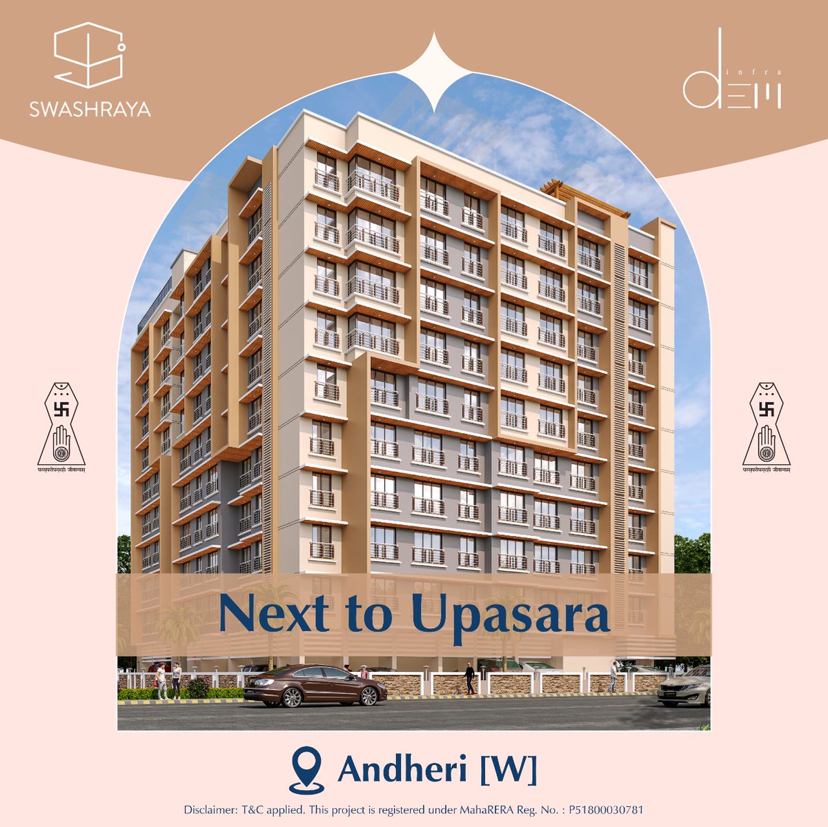InfraDem's tweet photo. Our #Swashraya project is located in Andheri West, the new heart of Mumbai with great connectivity to the railway station, metro and the highway.Shri Vardhman Sthanakvasi Jain Shravak Sangh is right next to the project. To know more contact us now!
#DEMInfra #DEMInfraBuilder https://t.co/Xdn3aiqV5L