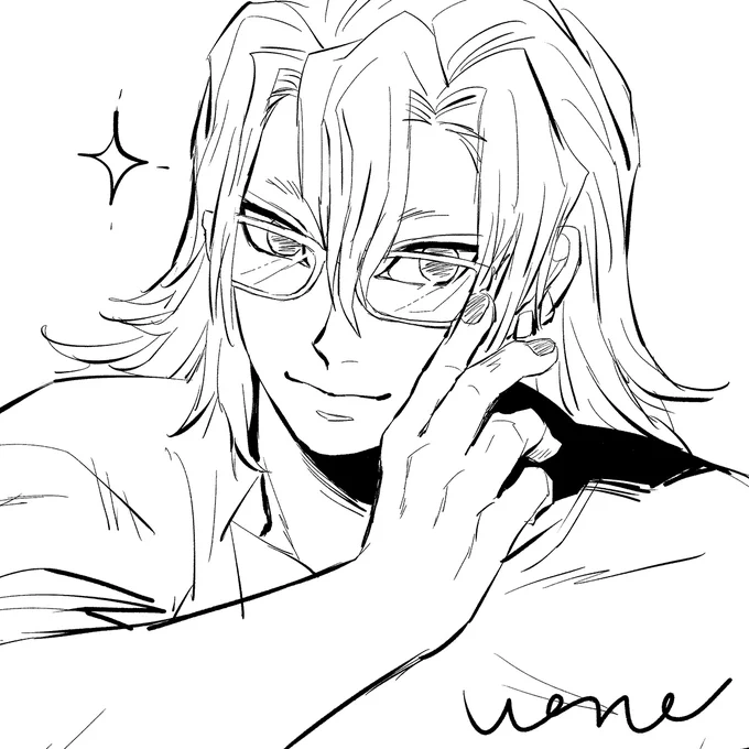 おやすみ前のちょい描き。
👓💎さん✨

15日は健康診断でした。
最近ツリーさんを眺めているせいか
視力がちょっと良くなっていた💕💕
暫くは裸眼で大丈夫そうです。
ホントに遠くを見るのは目に良いんだね✨ 