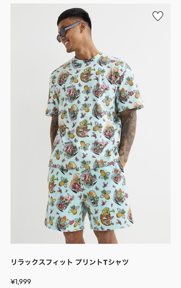 めいちゃん】_ H&M リラックスフィット プリントTシャツ ￥1,999