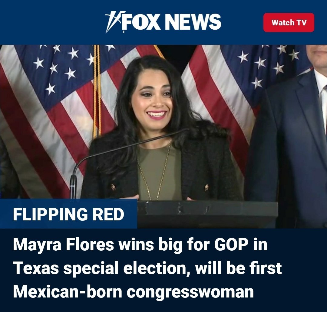 OccidenteMX's tweet photo. Mayra Flores, nacida en México y migrante legal a EUA, es la primer persona nacida en México que es elegida Congresista de EUA.

La popular candidata Republicana ganó en un Distrito de Texas 84% latino en el que la mayoría votó por Biden.

Se viene la "red wave" https://t.co/j50ZMtrFo4