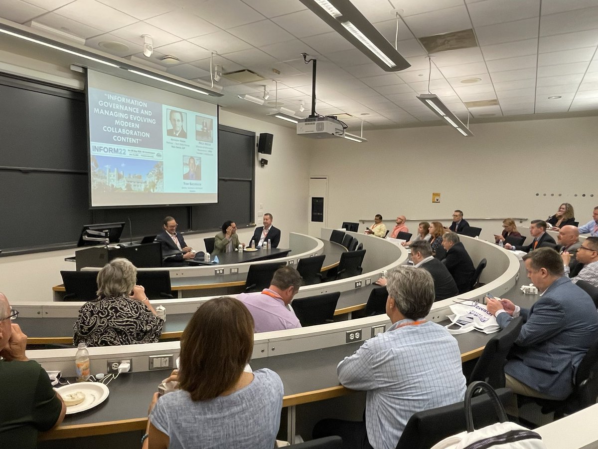 ARMANNJ's tweet photo. Excellent #informnj presentation by @nickinglis, Anthony Diana & Tom Bachrach. “InfoGov & Managing Evolving Modern Collaboration Content” https://t.co/jarc6to0F6