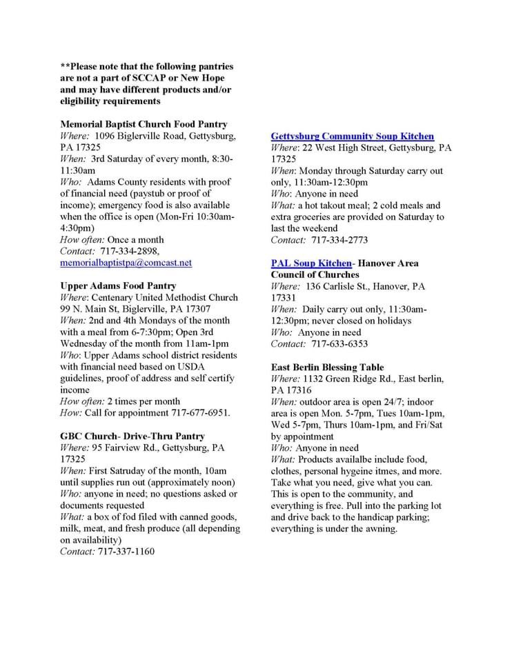 gettysburg_pres's tweet photo. If you know of food insecure families, then pass the following information along.  If you need an electronic copy of this information, then contact the church office and one will be emailed to you - info@gettysburgpresbyterian.org https://t.co/aOakyzf4zY