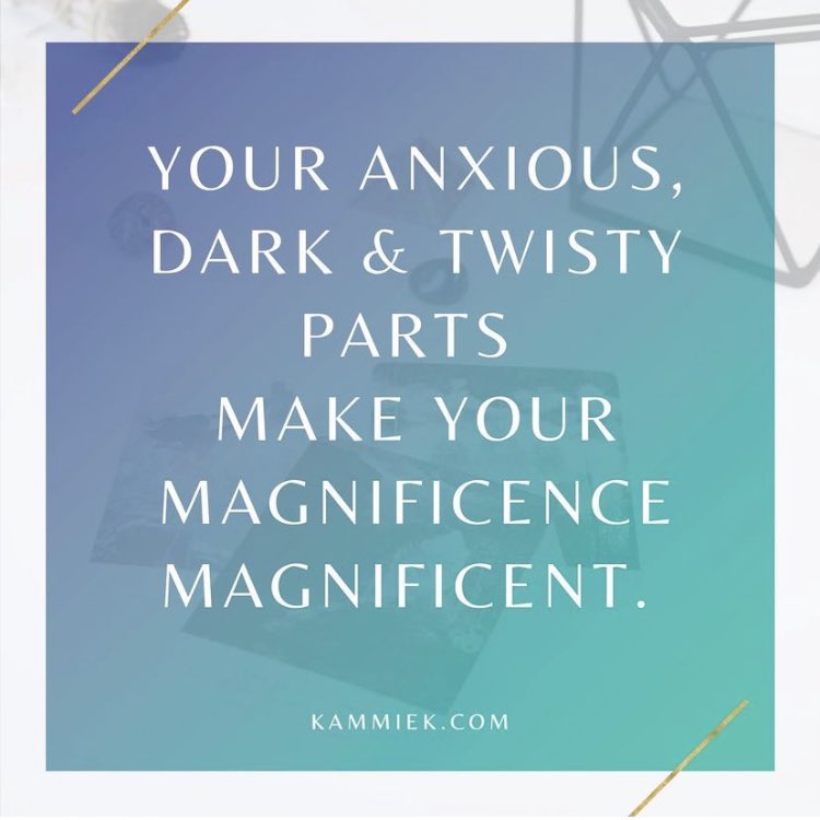KammieKdotcom's tweet photo. GM #NFTfam Innerspace reminder: Your anxious, dark &amp; twisty parts make your magnificence, magnificent. Xo✌🏼💗✌🏼 https://t.co/HDDF6J3lm2