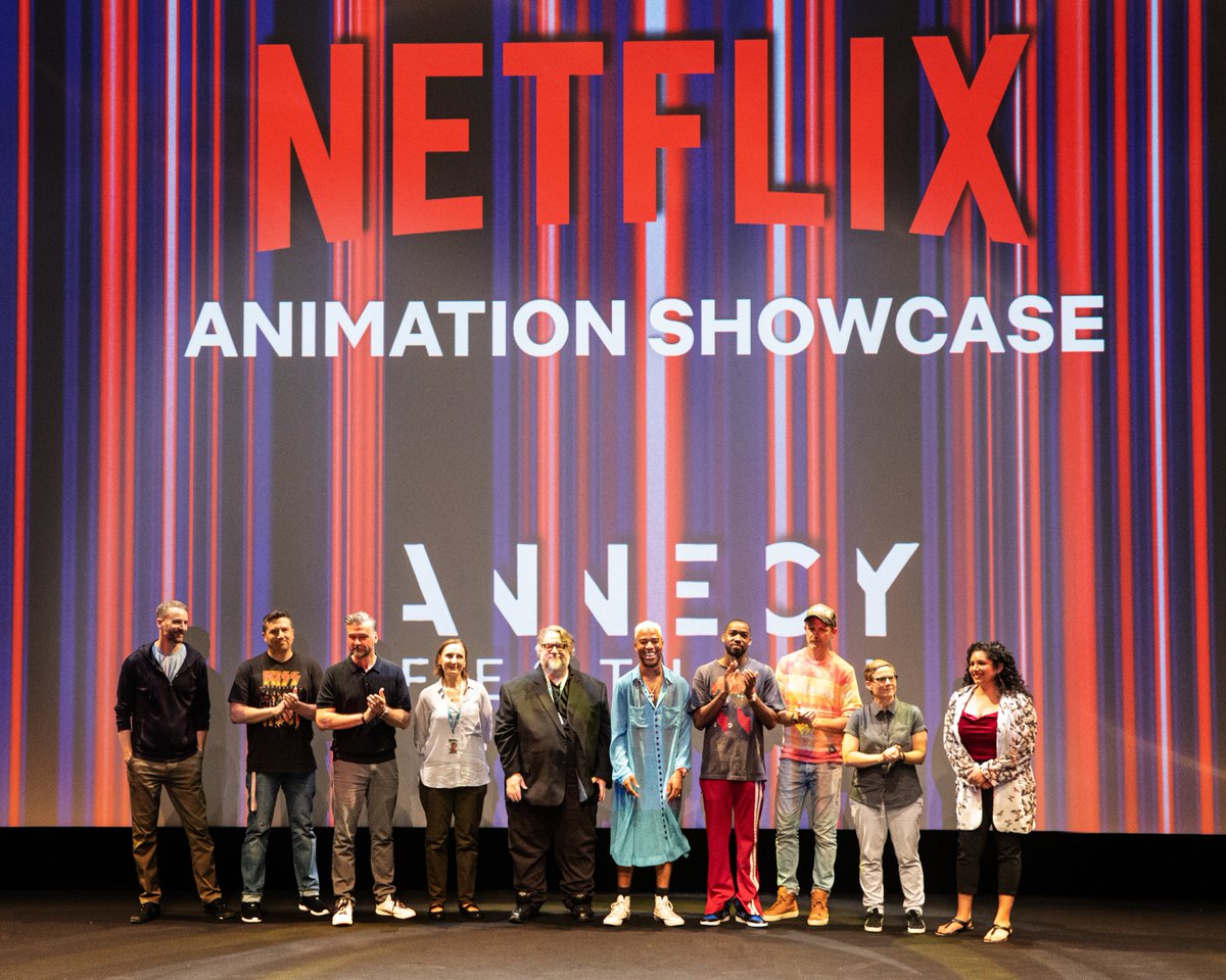 netflixqueue's tweet photo. Guillermo del Toro, Nora Twomey, Chris Williams, Nick Bruno &amp; Troy Quane, Chris Nee, Karissa Valencia, Scott Mescudi, Fletcher Moules and Maurice Williams presented sneak peeks of their highly anticipated projects at the Netflix Animation showcase at the @annecyfestival https://t.co/Uxse8lKoaJ