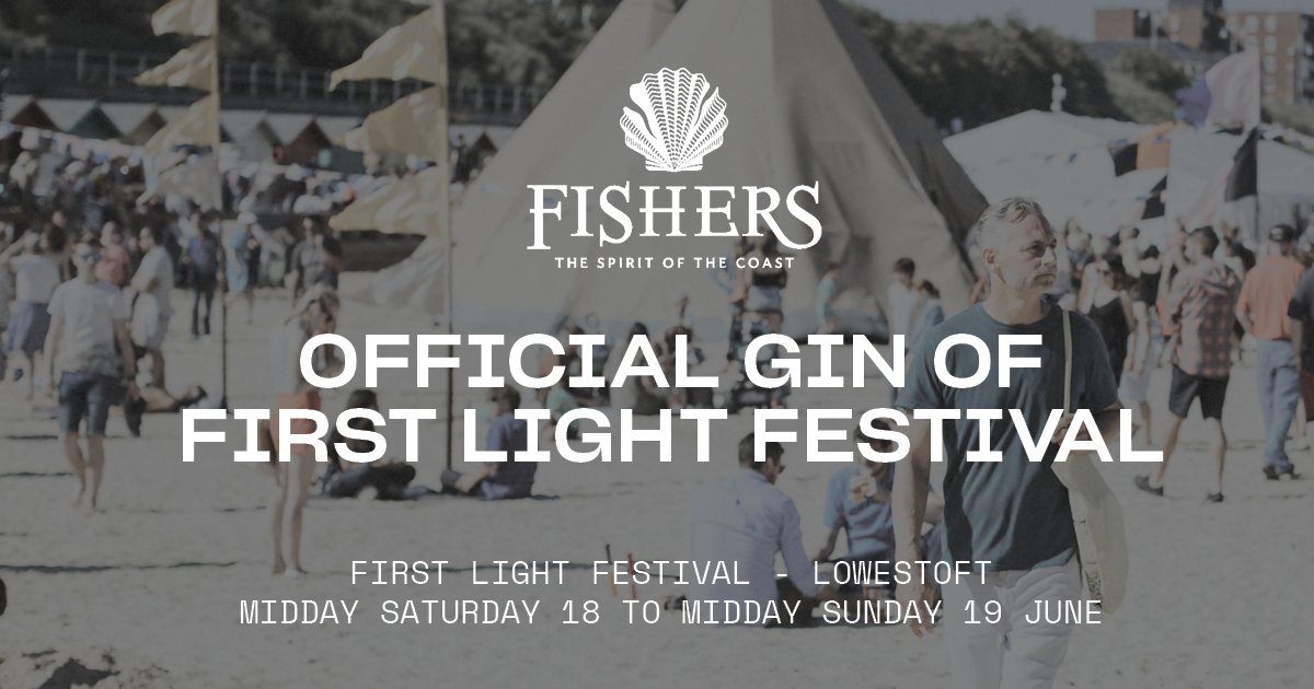 FishersGin's tweet photo. We're counting down the days until @FirstLight_Fest in Lowestoft this weekend! 
We are thrilled to be the official gin sponsor of the festival, so come and see us at the Fishers Gin Beach Club from noon on Saturday! #FirstLightFestival2022 https://t.co/lBDb0gni2V