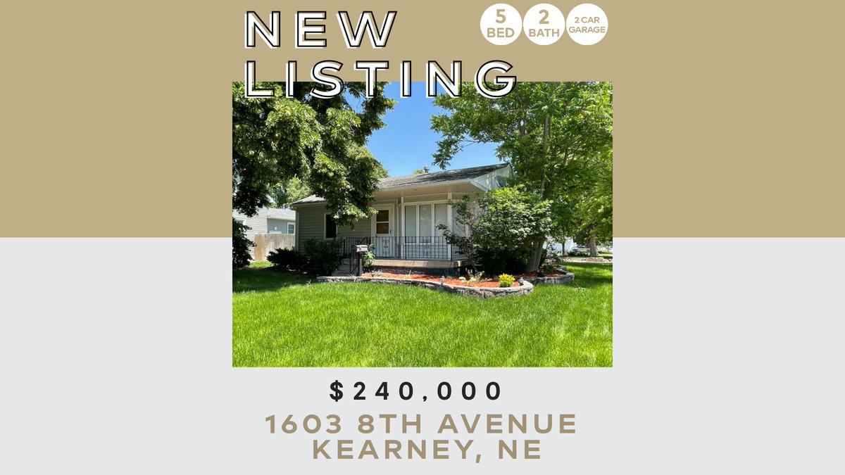 C21Midlands's tweet photo. New Listing in Kearney! 
Spacious home on a corner lot that would make a great single-family home or rental! 3 conforming bedrooms and 2 nonconforming bedrooms with 2 bath. See more at https://t.co/KAGBgq0SbL. https://t.co/H83AxRvZVE