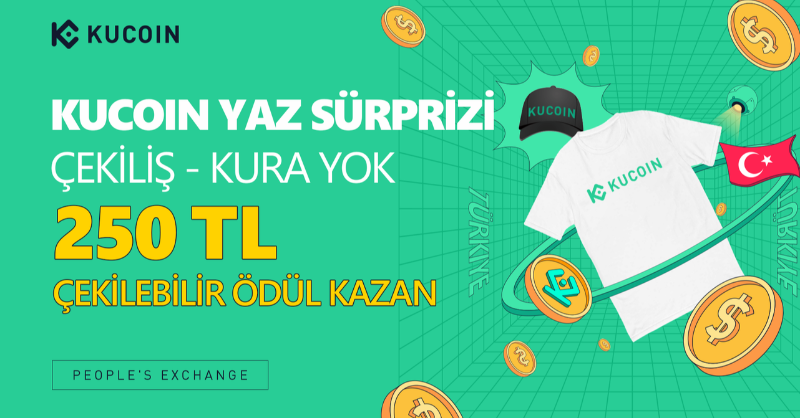 KuCoinTurkey's tweet photo. 🇹🇷 Türk Kullanıcılarımıza Özel

💸 İlk Kez Yatırma İşlemi Yapanlara 250 TL Ödül🤩

1️⃣Üye ol👇
https://t.co/elCXWKJz5J
2️⃣Hesabına min. 10 USDT yatır &amp; işlem yap
3️⃣Etkinlik sayfasındaki katılım butonuna tıkla

Ayrıca;
✅ RT + Takip Et
10 #KCS 10 Tişört👕 10 Şapkadan🧢 birini kazan!
