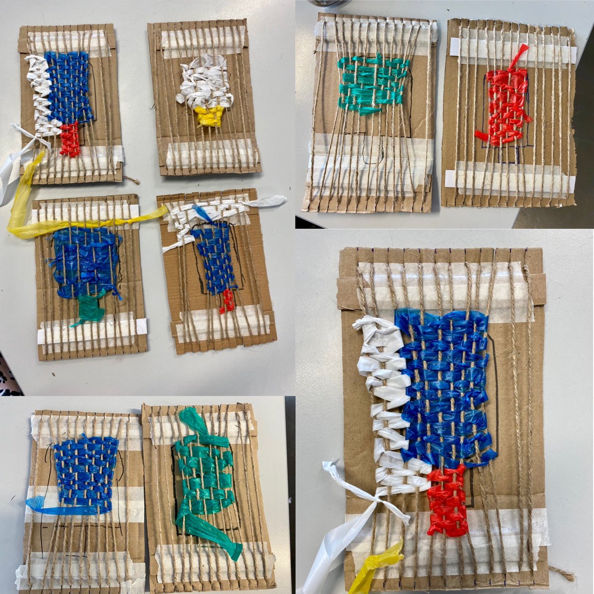 MerchantsAc_Art's tweet photo. So #PROUD of Miss Allen’s 8H @MerchantsAc students first attempt at #weaving!! If only these ice lollies 🍭were real in this heat!! @VenturersTrust #WorkHardBeKindHaveCourage with thanks to @OakNational #popart tutorial!! #ProudTeacher 👩🏻‍🏫 #ks3Art https://t.co/wHMEDvNDKw