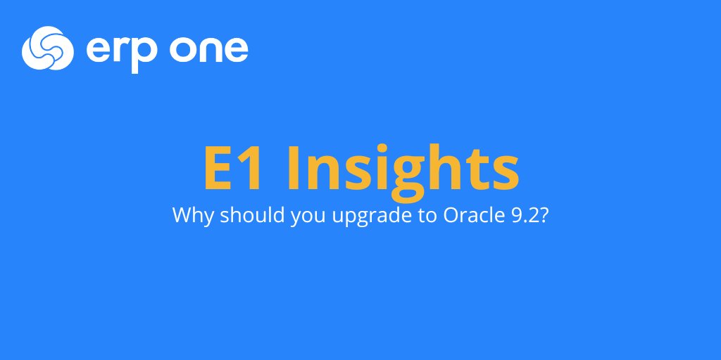 ERP1Consulting's tweet photo. Did you know there are five compelling reasons to upgrade to Oracle 9.2? Staying current allows you to realize rewards, retain resources, reach remotely, react rapidly, and reduce risk. 

#E1insights #ERPOne #HereToHelp https://t.co/dRXHsn32uq