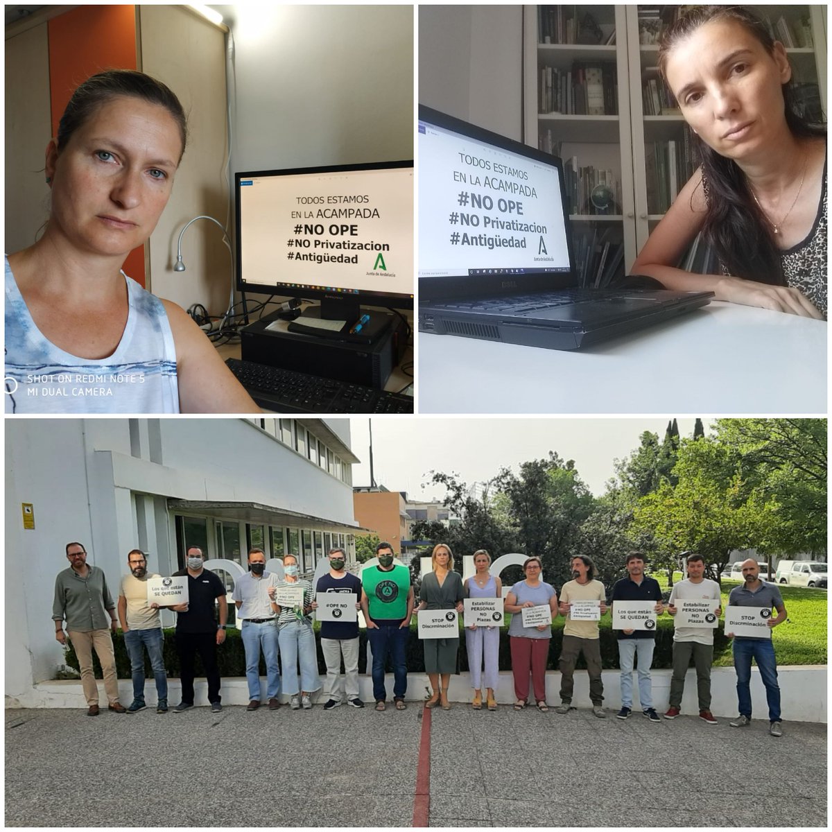 AtilaAmaya's tweet photo. Día 15 de acampada y seguimos apoyando desde nuestros puestos de trabajo. #amayaenlucha !!! #OPENO #ANTIGÜEDAD @AndaluciaAMAyA @JuanMa_Moreno @CarmenCrespoPP https://t.co/VsMzUdvark