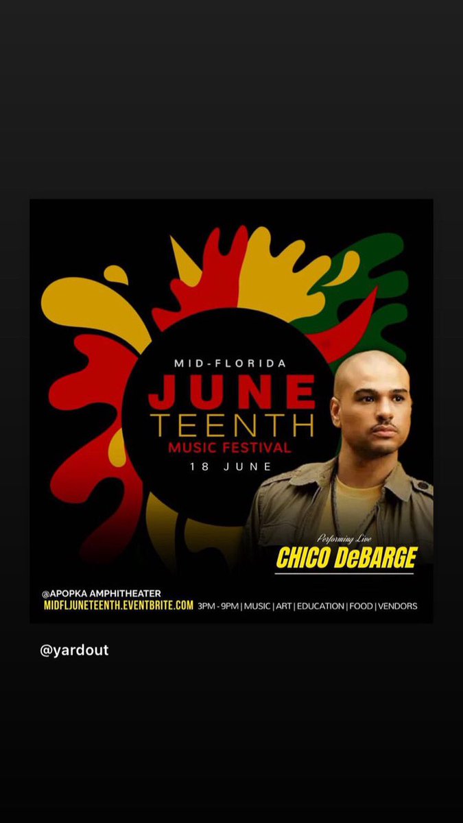 WeLoveChico's tweet photo. Concert! @MrChicoDeBarge will be performing in #ApopkaFlorida June 18. #ChicoDeBarge https://t.co/l6fIwF7P4D