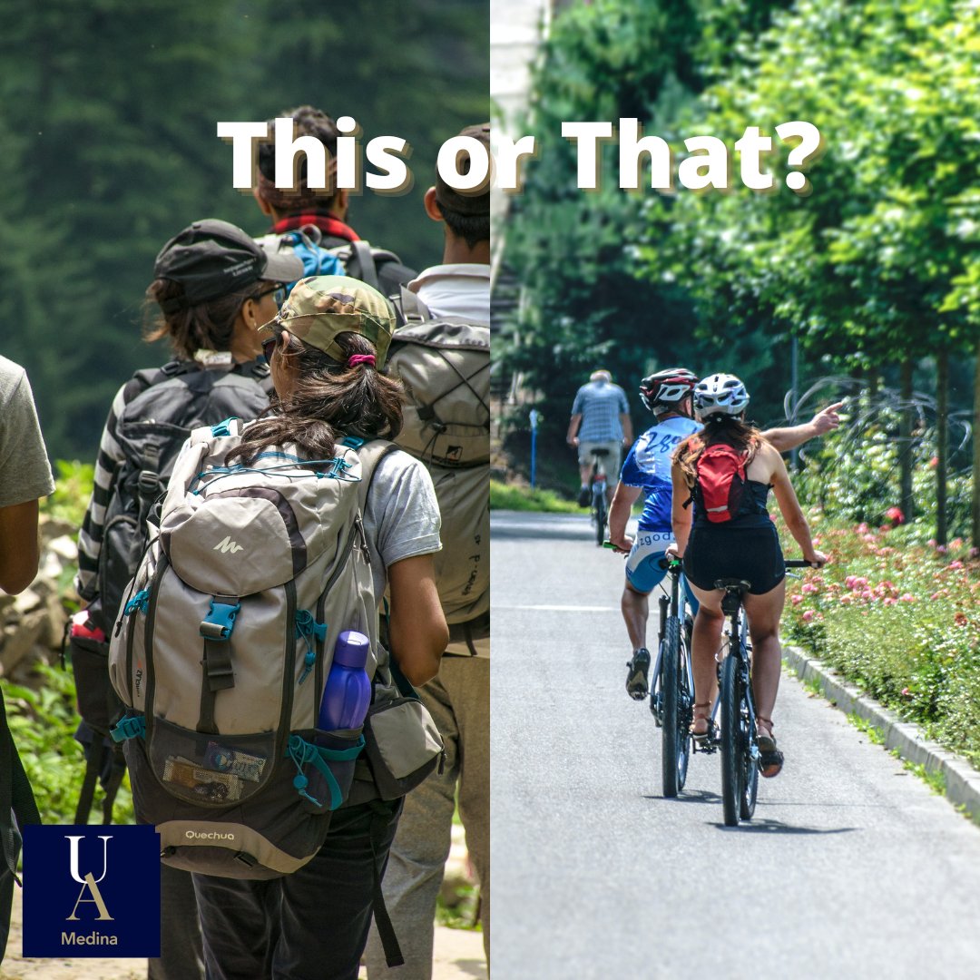 How do you prefer to get active, hiking or biking? Let us know below! 🚲 🌳 
#uamedina #getactive #outdoors