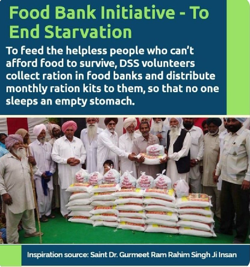 ShashiP09004257's tweet photo. #FastToEndHunger
डेरा सच्चा सौदा के स्वयंसेवक Saint Gurmeet Ram Rahim Ji से प्रेरित होकर सप्ताह में एक दिन उपवास रखते हैं और उस दिन का राशन जरूरतमंदों को देते हैं।
@Gurmeetramrahim https://t.co/4hPbpX21RQ