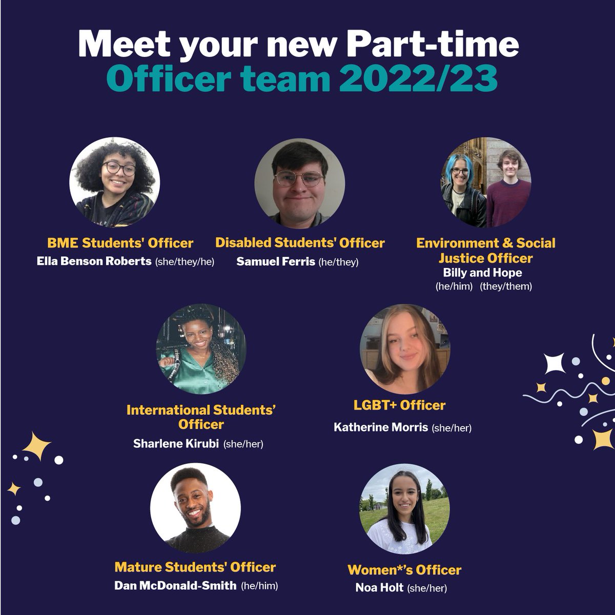 Meet your new full and part-time Officer Team for 2022/23! 🎉👇
bit.ly/3xRFlVV