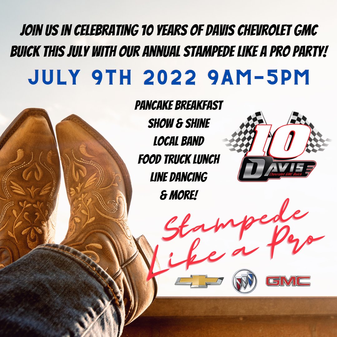 We are proud to celebrate TEN years of Davis Chevrolet GMC Buick Airdrie this July!
𝐏𝐥𝐞𝐚𝐬𝐞 𝐣𝐨𝐢𝐧 𝐮𝐬 𝐒𝐚𝐭𝐮𝐫𝐝𝐚𝐲, 𝐉𝐮𝐥𝐲 𝟗𝐭𝐡 𝐟𝐨𝐫 𝐚 𝐝𝐚𝐲 𝐟𝐮𝐥𝐥 𝐨𝐟 𝐟𝐨𝐨𝐝, 𝐦𝐮𝐬𝐢𝐜, 𝐚𝐧𝐝 𝐰𝐨𝐧𝐝𝐞𝐫𝐟𝐮𝐥 𝐩𝐞𝐨𝐩𝐥𝐞!
fb.me/e/1ZGoAC43M