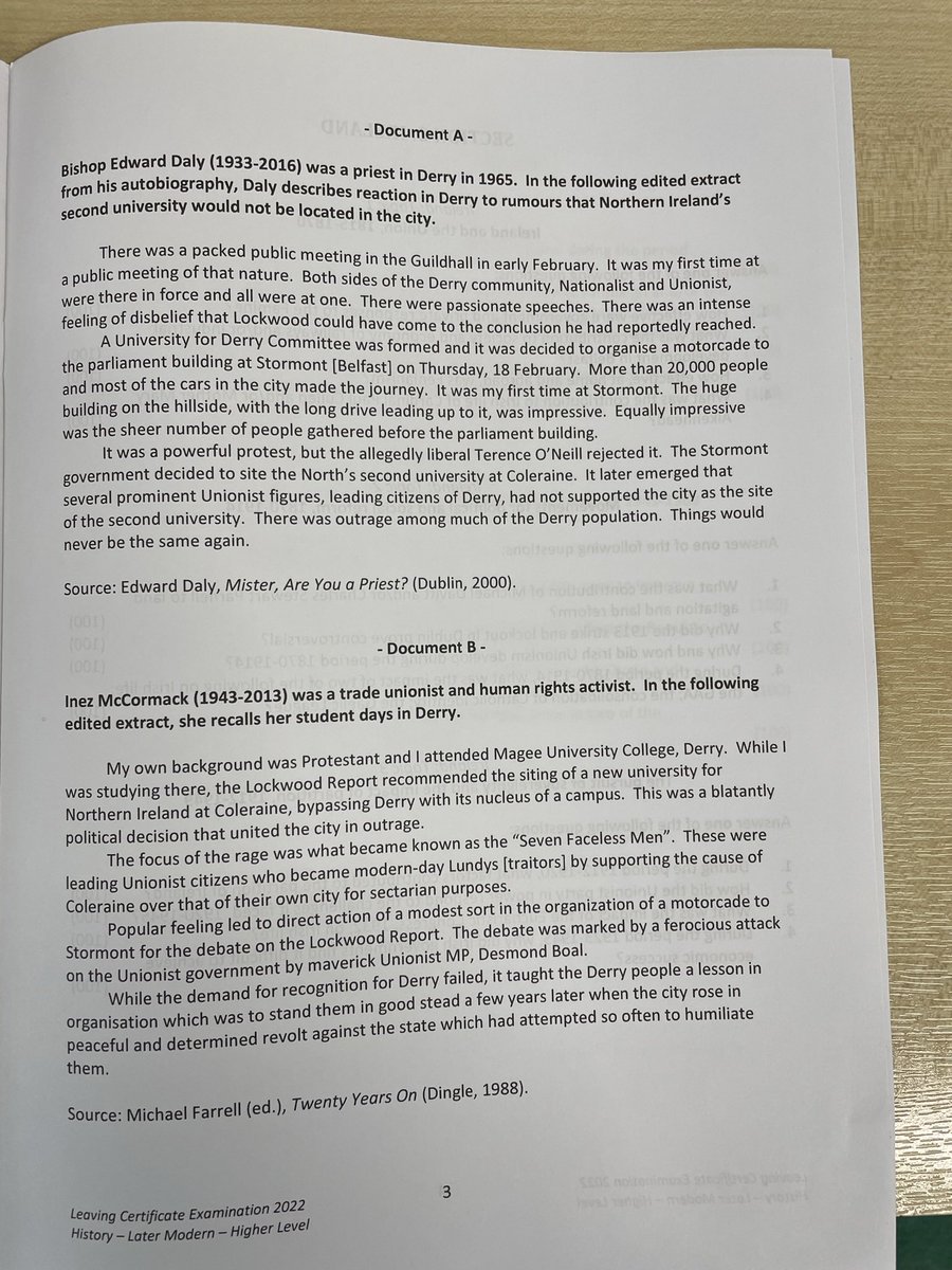 LCHistoryTutor's tweet image. Here it is folks‼️ #LCHIST  Higher Paper 2022. I’d love to hear views. 👍👍👍 What do we think #histedchatie 1/2
