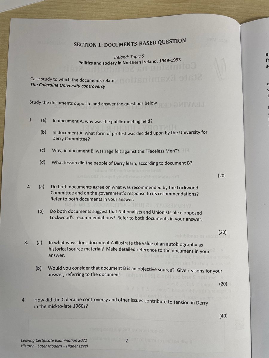 LCHistoryTutor's tweet image. Here it is folks‼️ #LCHIST  Higher Paper 2022. I’d love to hear views. 👍👍👍 What do we think #histedchatie 1/2
