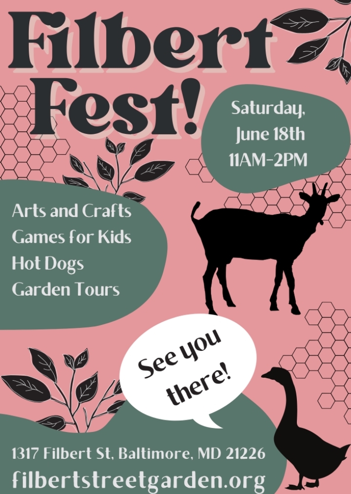 Join us at Filbert Fest! Saturday June 18th from 11am to 2pm at the <a href="/FilbertGarden/">Filbert Street Garden</a>! #Baltimore #urbanagriculture #sustainable #compostfever