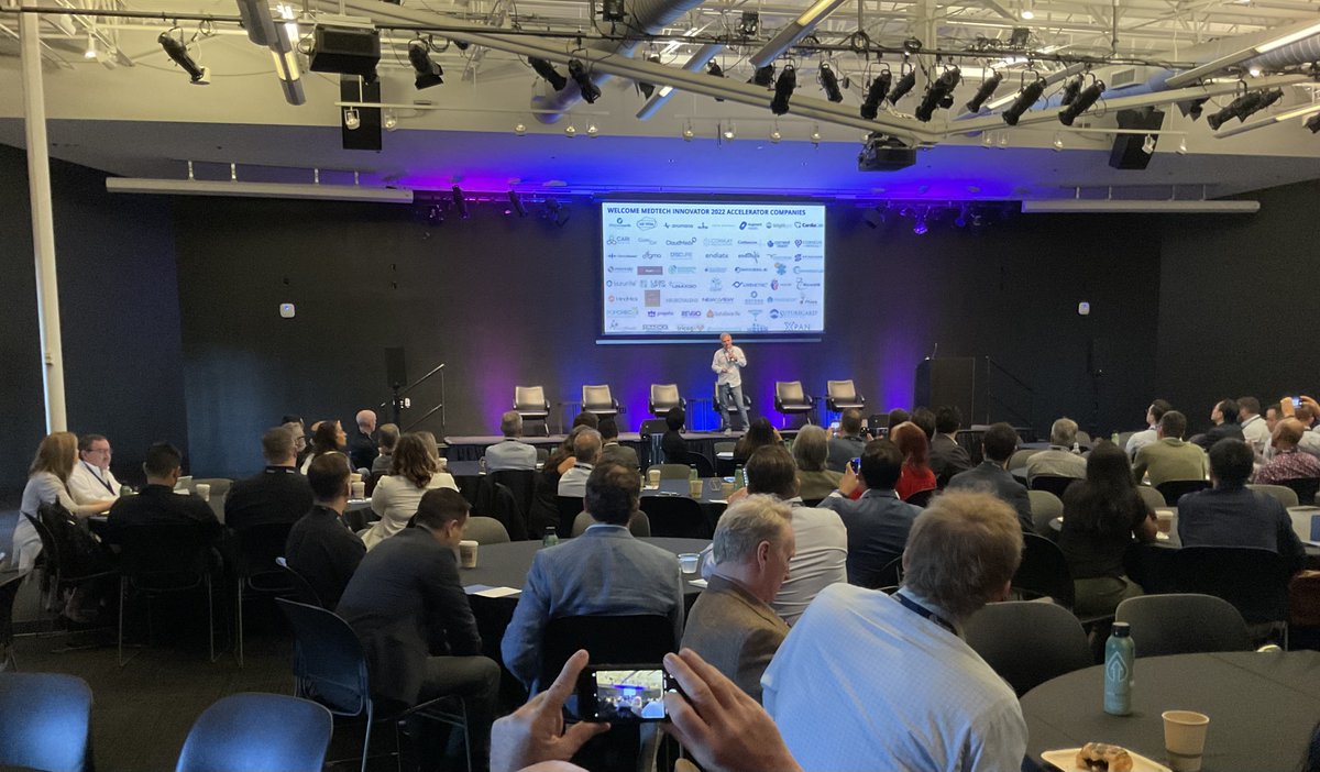 MedTechAwards's tweet photo. Our CEO @lifesciencevc announces 54 companies who are part of the 2022 #MedTechInnovator cohort. Congratulation to all participants, we are so excited to welcome you today! 🥳 https://t.co/dxDytVUdIO