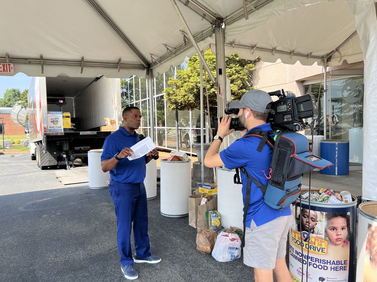 DamanyWSOC9's tweet photo. I’m hanging out at the 9 FOOD DRIVE! We are here all day until 7pm collecting canned food and non perishable goods to donate to Second Harvest Food Bank! Stop by the station and say hello. 235 W 23rd street! Right across the street from the Amtrak Station! #WSOC #9FoodDrive https://t.co/weDuKbJubR