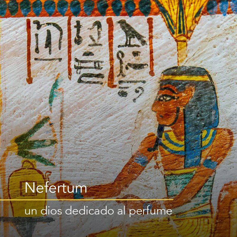 AcademiaPerfume's tweet photo. En Egipto el perfume era tan importante que incluso tenía su propia divinidad. El olfato era un sentido tan importante que contaba con un dios, Nefertum (la flor de loto perfumada en las narices de Re”). Solía aparecer representado con una boina adornada con una flor de loto. https://t.co/lY98h4bHux