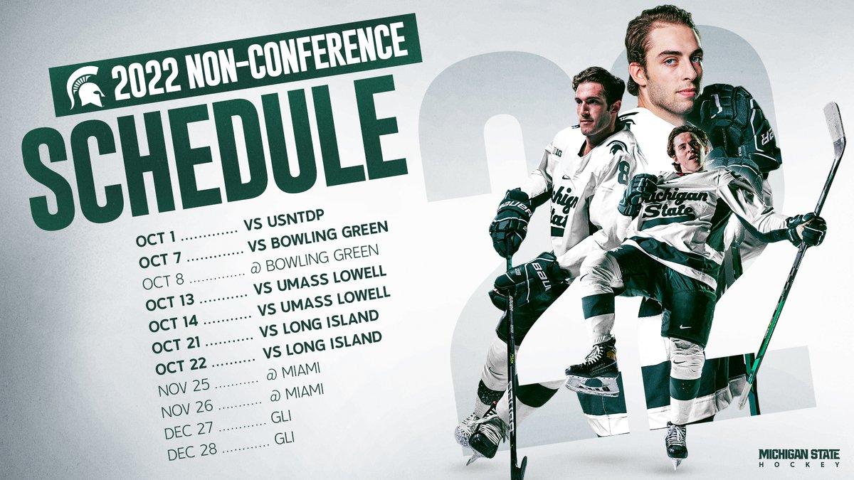 MSU_Hockey's tweet photo. Get these dates into your calendar!  Our non-conference schedule is now officially on the books! https://t.co/FiRsGX2Zj3