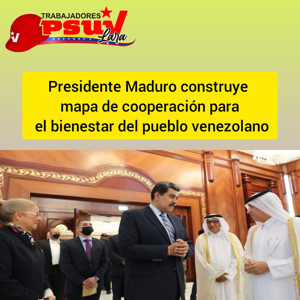 Noti Trabajadores PSUV Lara. #15Junio 

*Presidente Nicolás Maduro construye y fomenta un mapa de cooperación para el bienestar del pueblo venezolano. 

*Aprueban en primera discusión Ley para la Protección y Promoción del Agave Cocuy. 

#LaVozDeVenezuelaEnQatar <a href="/PartidoPSUV/">PSUV</a>