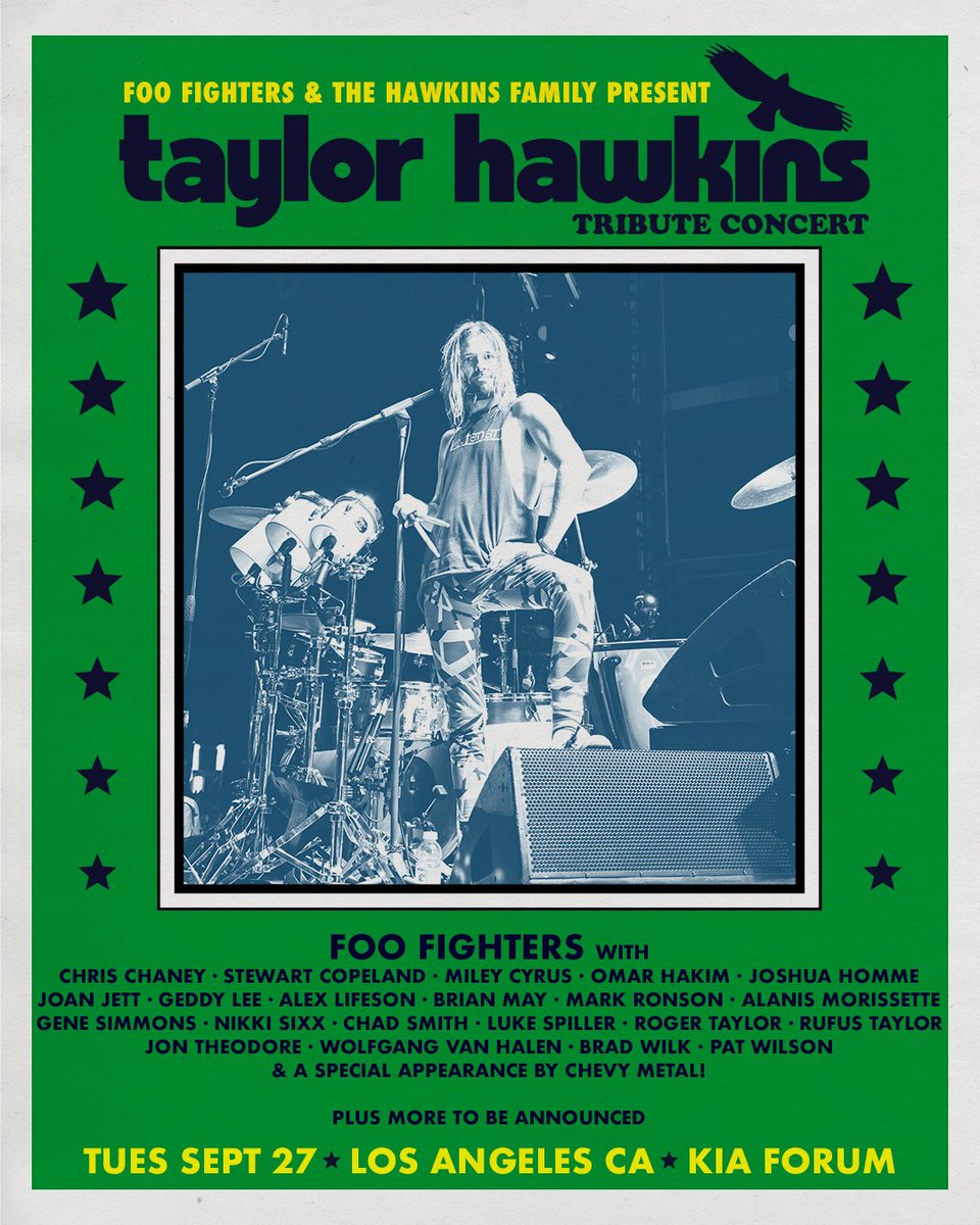 Los Angeles! Please welcome the first wave of special guests to join The Taylor Hawkins Tribute Concerts! More to be announced soon. Tickets on sale Friday, June 17 at 9am local time.