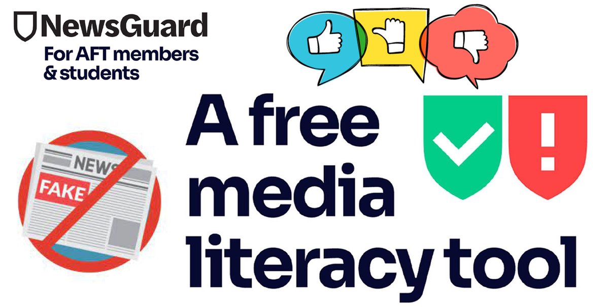 To help ID & combat #FakeNews our nat’l @AFTUnion teamed up w/@NewsGuardRating to provide free media literacy tool access for #union members, their families: newsguardtech.com/aft/ #IamAFT @AFTHealthcare @AFT_PE @PSRP_AFT @AFTTEACH @AFTHigherEd @AFTMembBen