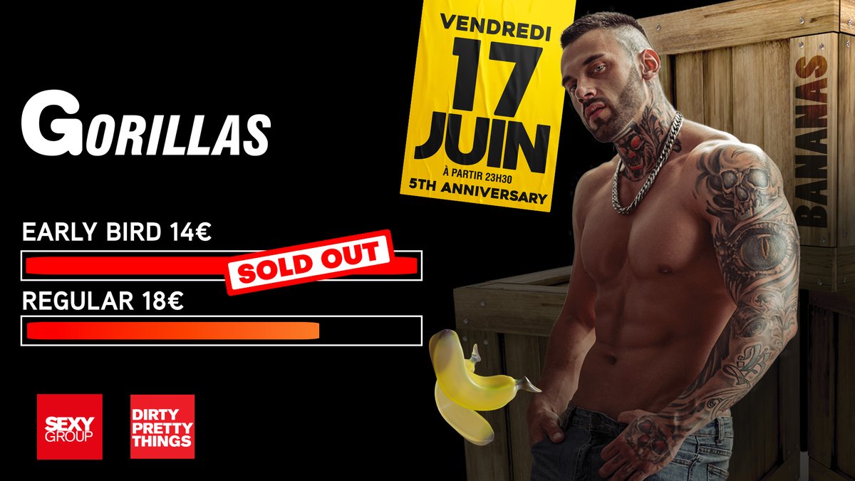 Tu as raté son grand retour ? 😩

Tiens-toi prêt ! Elle revient très bientôt et on t'y attend très chaud ! 🥵🔥

Prochaine Gorillas à Paris, vendredi 17 juin dès 23h30 au Faust 🍌

🎟 Préventes : gibus.link/Sth

➡️ + d'info sur sexygroup_paris (insta)