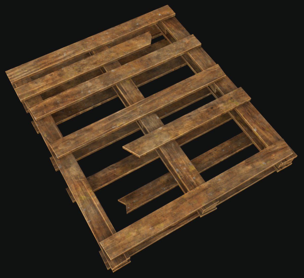 Paulygonn's tweet photo. My productivity is still really low due to not feeling so good but I did get some quick renders of pallet variations for #TheWeekendProjects #TWPAnnualChallenge Thief inspired environment complete today. #Blender3D #SubstancePainter #gameart https://t.co/AoJoDukwBe