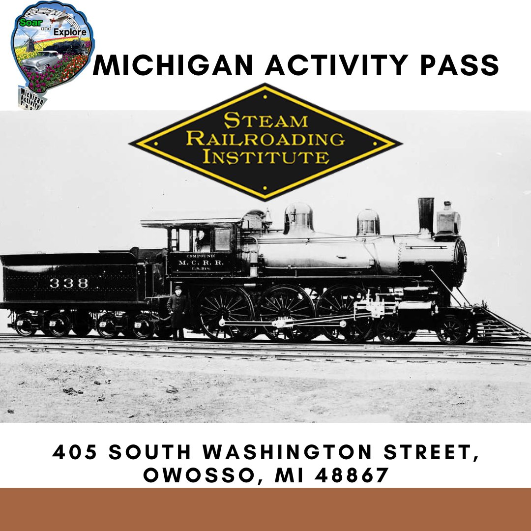 northvillelib's tweet photo. The Steam Railroading Institute in Owosso has just joined the Michigan Activity Pass (MAP) program. This means you can use your library card to get discounted admission there! Find out more here:
https://t.co/v5HEP4Wf3W
#MichiganActivityPass #UseYourLibraryCard https://t.co/W5nuiekxym