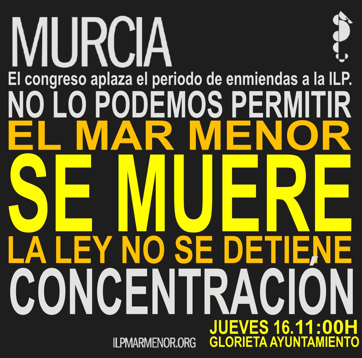 Mañana todxs a una!!! el #MarMenor  no se puede permitir una moratoria y nosotrxs tampoco.   <a href="/defensanoroeste/">Consejo de Defensa del Noroeste</a> @PaemPbq @CoordinadoraAPorEl45 <a href="/EcoenAccionRM/">Ecologistas en Acción de la Región Murciana</a> <a href="/sosmarmenorofi/">SOS Mar Menor</a> <a href="/elegimosmmenor/">Elegimos Mar Menor</a> <a href="/ilp_marmenor/">ILP Mar Menor</a>
 <a href="/AmigosTierraEsp/">Amigas de la Tierra</a> #SOSMarMenor #ILPMarMenorUrgente #SOSMarMenor16JMurcia