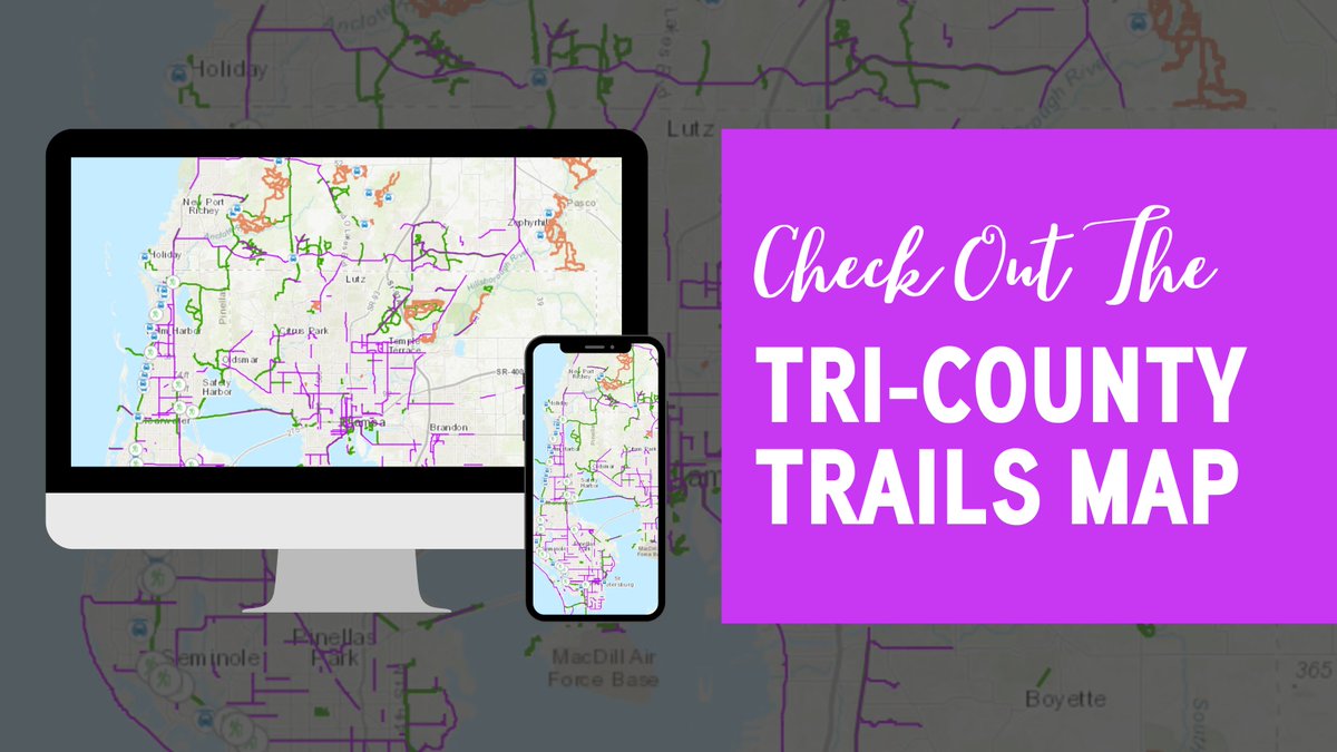 suncoasttpa's tweet photo. Have you ever wondered how Tampa Bay trails connect? Do you enjoy biking from the city all the way to the coast? Discover trails beyond county lines with the new Tri-County Trails Map. https://t.co/KnbuQnCmRf https://t.co/3cFgAwzWKq
